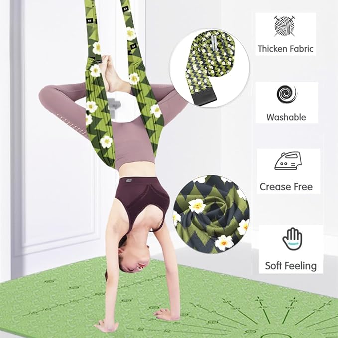 TOCO FREIDO Waist Back Leg Stretch Strap/Yoga Fitness Band, Leg Stretching Assist Trainer, Yoga Stretcher, Back Bend Split Inversion Strap for Fitness, Dance, Ballet, Gymnastics-FlexoryFit