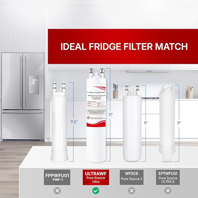 Filter Replacement Water, Compatible with Frigidaire ULTRAWF, Pure Source Ultra, Kenmore 9999, 469999, 46-9999, A0094E28261, Height 11 inches (3-Pack)