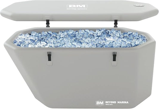Inflatable Ice Bath Tub for Athletes, Slanted-Edge Cold Plunge Recovery Tub with Insulated Lid, EVA Groundsheet, Backpack, 120 Gallon Capacity, 61" x 31.5" x 24.8", Portable Durable Design