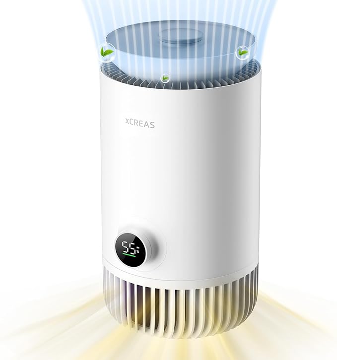 Humidifier and Air Purifier in One, Evaporative Humidifier and HEPA Air Purifier Combo for Bedroom, 0.8 Gal Water Tank Top Fill, 23dB Quite Mist-Free
