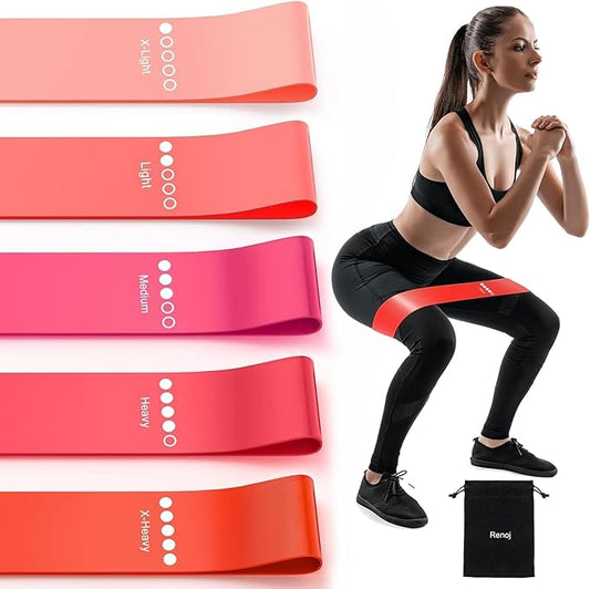 Resistance Bands for Working Out, Elastic Exercice Loop Bands for Physical Therapy, Yoga Starter Set of Stretch Bands for Booty Legs, Pilates Flexbands-FlexoryFit