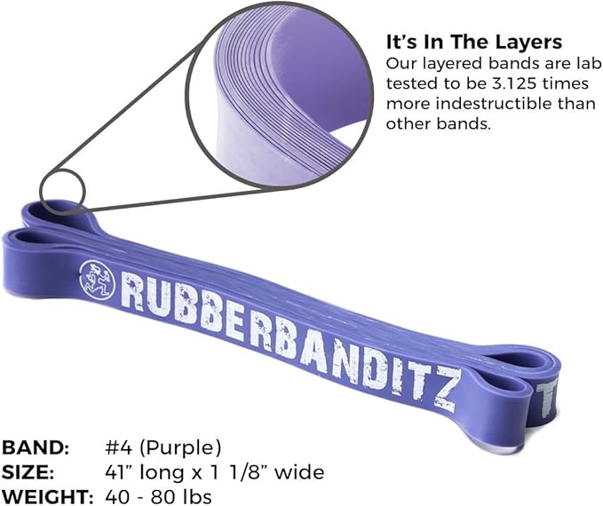 Rubberbanditz Pull Up Assist Resistance Bands Heavy Duty Loop Exercise Workout Bands for Powerlifting, Mobility, and Stretching-FlexoryFit