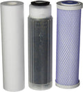Reverse Osmosis Deionization (RODI) 10" Replacement Filter Kit (Sediment Cartridge, Carbon Cartridge, Color Indicating DI Cartridge Filled with MBD-30 Nuclear Grade Resin) by CFS
