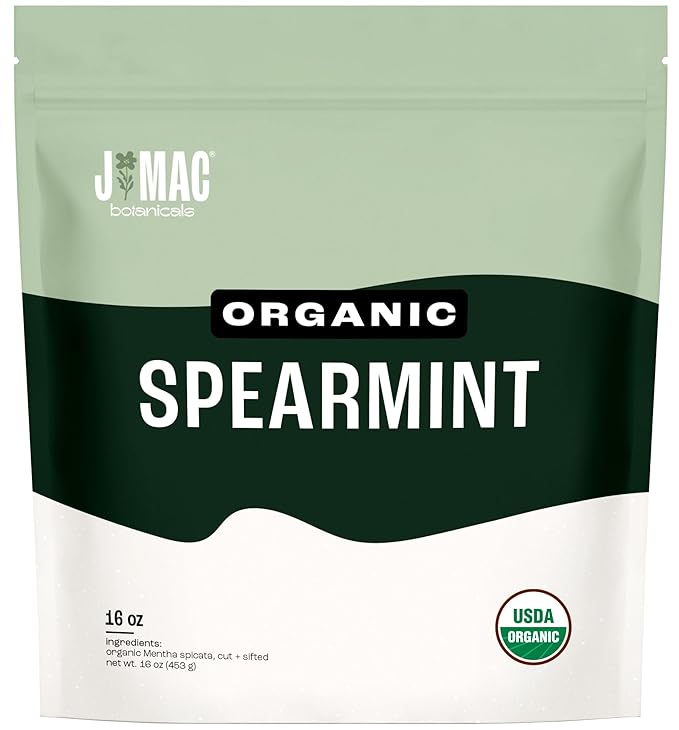 J Mac Botanicals Organic Spearmint tea loose leaf-FlexoryFit