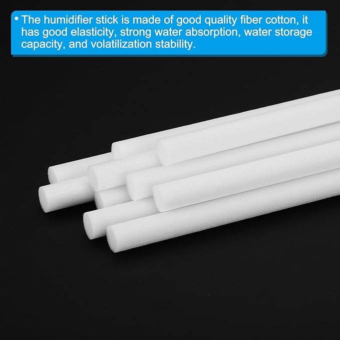 PATIKIL Humidifier Cotton Filter Sticks, 20 Pcs Refill Sticks Filter Wicks Replacement for USB Mini Humidifiers Portable Diffuser (3.15'' x 0.28''), White