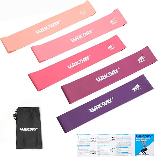 Resistance Bands for Working Out Exercise Loop Bands Workout Bands Set for Men Women Body Stretching, Crossfit Training, Home Workout, Physical Therapy, Booty Legs, Set of 5-FlexoryFit