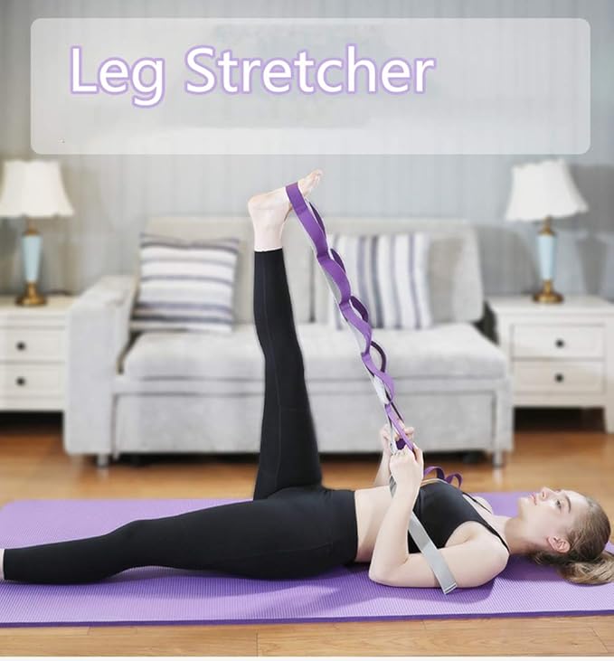 TOCO FREIDO Waist Back Leg Stretch Strap/Yoga Fitness Band, Leg Stretching Assist Trainer, Yoga Stretcher, Back Bend Split Inversion Strap for Fitness, Dance, Ballet, Gymnastics-FlexoryFit