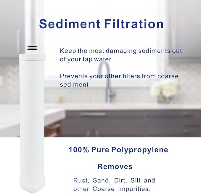 Replacement Filter Set With Membrane 33001056 75 GPD compatible for Hydrotech Reverse Osmosis System