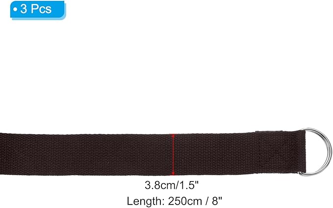 PATIKIL Yoga Strap for Stretching Cotton Yoga Belt with Adjustable Metal D-Ring Buckle Stretch Band for Fitness Pilates-FlexoryFit