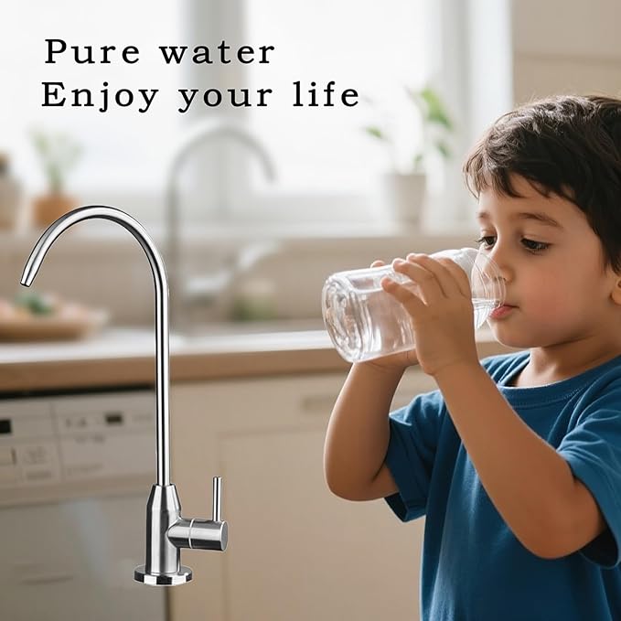 Stainless Steel Brushed Filter Faucet, Drinking Water Faucet, Kitchen Sink Faucet Lead-Free fit Kitchen bar Drinking Water Sparkling Chiller Purifier System