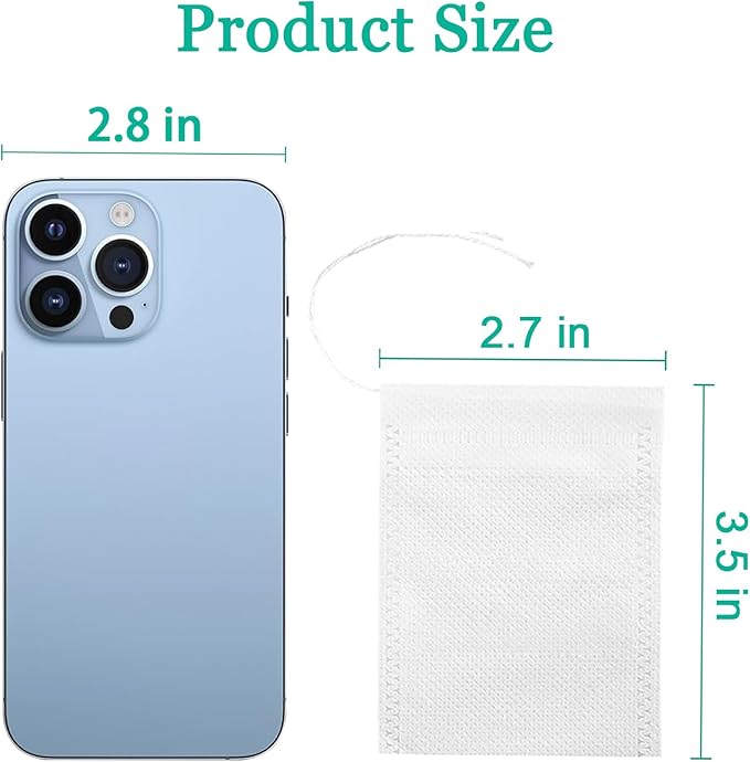 Yzurbu 50pcs 2.7''x3.5'' Cold Brew Coffee Filter Bags, No Mess Disposable Filter Bag with Drawstring for Coffee Grounds & Ice Tea