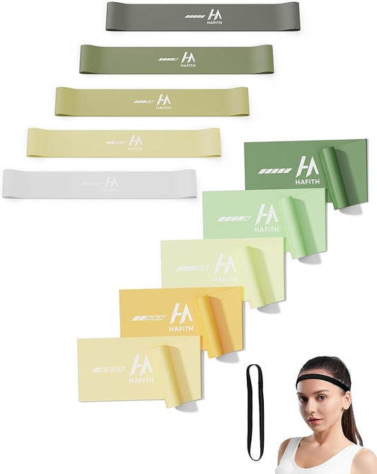Fabric Resistance Bands for Women – 5 Level Exercise Bands Resistance Set, Resistance Bands for Working Out with Handles, Workout Bands Resistance for Women, Yoga, Pilates, Glutes, Legs,Vigor Yellow-FlexoryFit