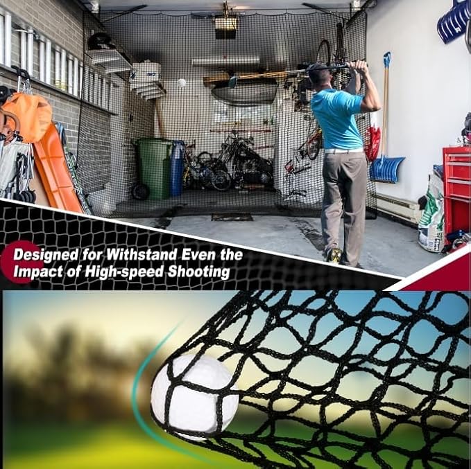 Sports Backstop Net - Hitting Net for Golf, Baseball, Hockey, Soccer - 10 x 10Ft/10 x 15Ft/10 x 20Ft/10 x 25Ft/15 x 15Ft/15 x 20Ft