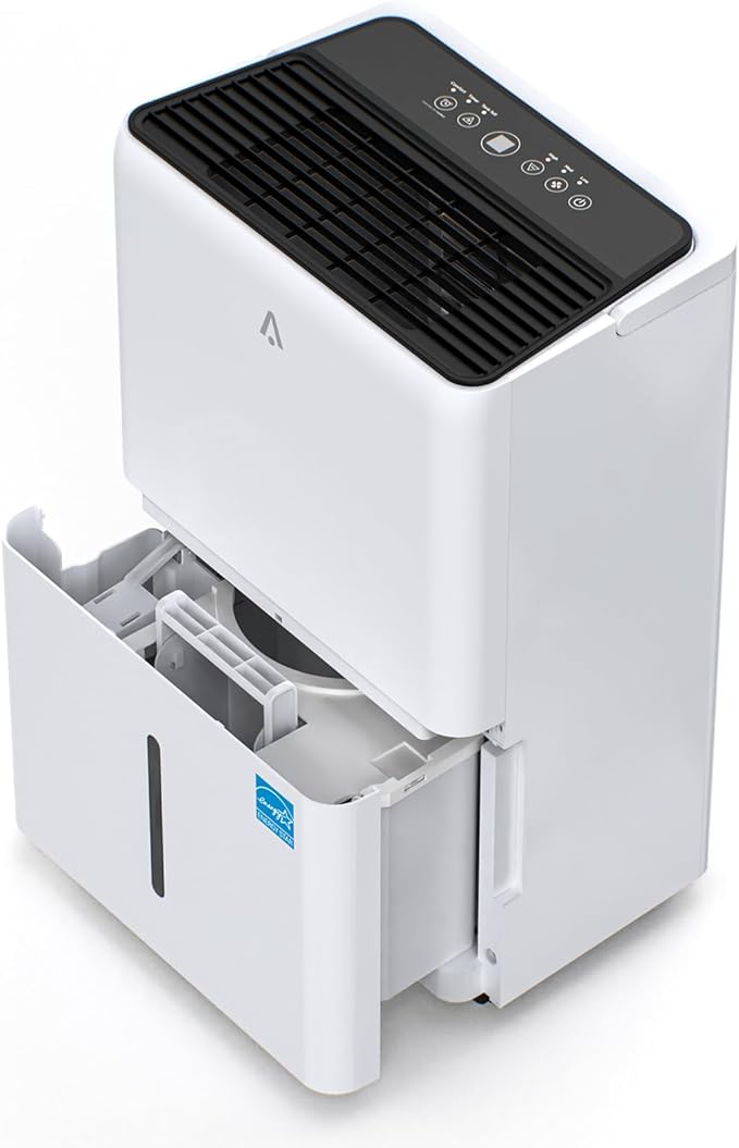 32-Pint Portable Efficient Dehumidifier for 3000 Sq.Ft – Compressor Unit with Smart Humidity Control, Adjustable Airflow & Timer, Ideal for Basements, Crawl Spaces, Garages & Large Rooms
