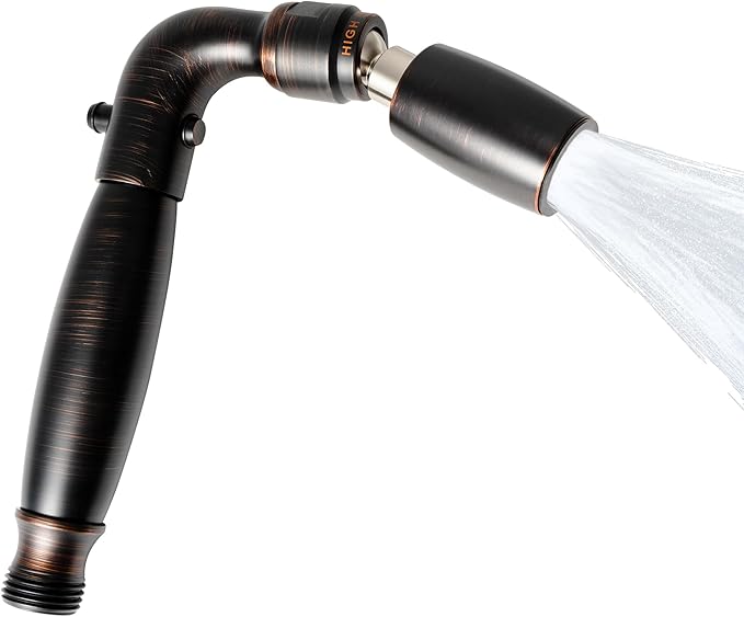 High Sierra® Solid Metal Handheld Shower Head, Lead-Free, with Built-In Trickle Valve. Shower Hose and Holder Not Included. Low Flow 1.5 GPM. Oil Rubbed Bronze