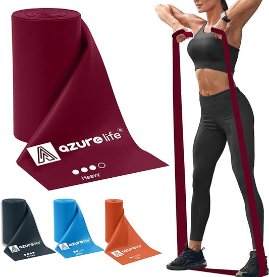 Professional 8 Yards Bulk Resistance Bands Rolls or 5,6,7 ft. Long Non-Latex Elastic Exercise Bands, Stretch Bands for PT, Yoga, Pilates, Rehab, at-Home or The Gym Workouts-FlexoryFit