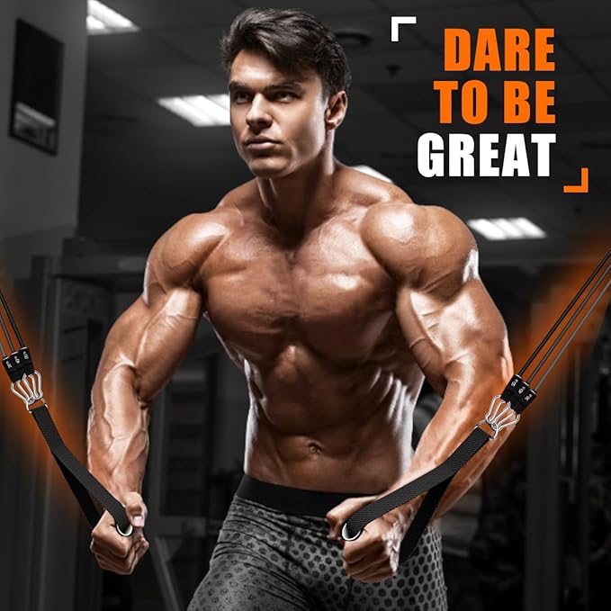 WHATAFIT Resistance Bands, Exercise Bands，Resistance Bands for Working Out, Work Out Bands with Handles for Men and Women Fitness, Strength Training Home Gym Equipment-FlexoryFit