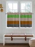 Farm Gray Green Brown Wood Grain Window Valance Curtains, Rustic Wooden Plank by IDOWMAT