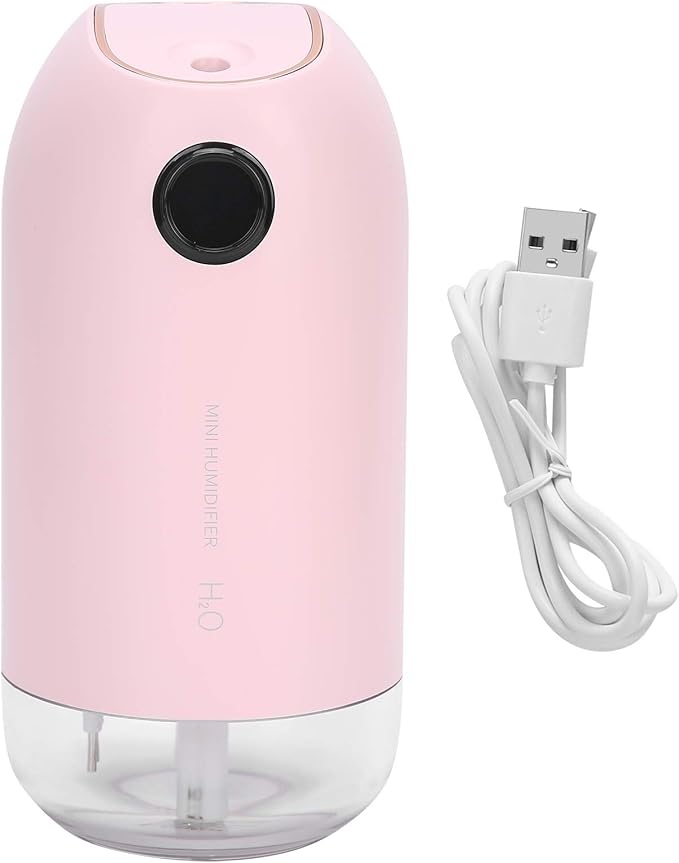 USB Rechargeable Humidifier Mini Humidifier Mist Maker for Home Bedroom Car (Pink)