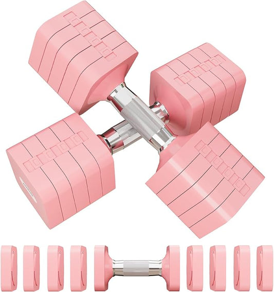 15LB 20LB 50LB Adjustable Dumbbell Set Free Weights Dumbbells Set for Women Men Hand Weights Sets Adjust Dumbbell Weight Sets for Home Gym Exercise Workout Strength Training Equipments-FlexoryFit