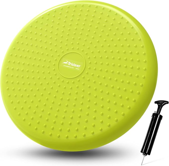 Trideer Wobble Cushion with Inflation Pump - Wiggle Seat for Sensory Kids(Multiple Colors), Balance Disc (Extra Thick)-FlexoryFit