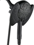 2-in-1 Shower Head with Handheld Combo: 2.5GPM Rainfall & Handheld Shower Head Use Together or Alone, 9 Spray Settings Hand Held Shower Head with Hose, Black