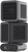 Desk Fan, 11-Inch Table Fan for Bedroom, 6 Speeds, Digital Display, Dual Heads 6000mAh Battery USB Fans, 360° Rotating, 120° Auto Oscillating, Desk Fans Small Quiet for Home, Office, Kitchen