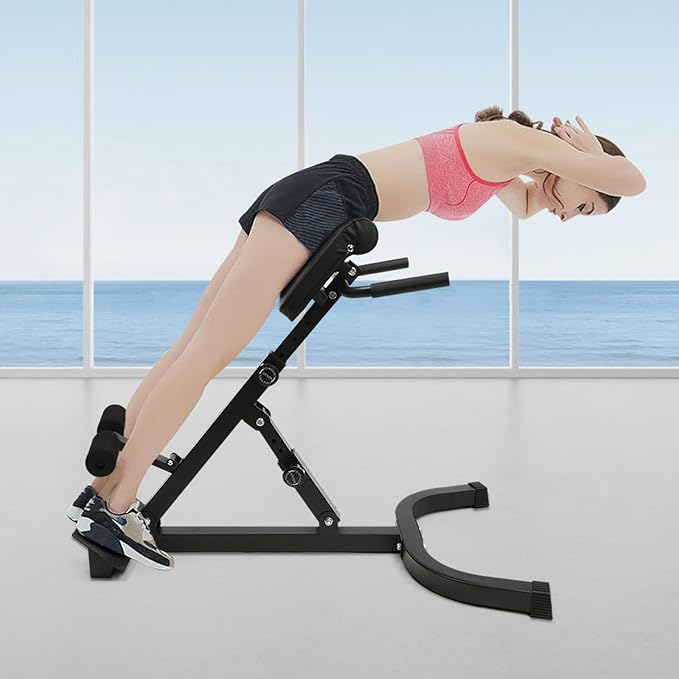 Hyper Back Extension Roman Chair, Multi-Functional Bench for Full All-in-One Body Workout, Adjustable Ab Sit up Bench Decline Bench Flat Bench for Home Exercise-FlexoryFit