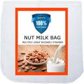 Nut Milk Bag, Pro Quality Multiple Usage Reusable Food Strainer, Cold Brew Coffee Bag Cheese Cloth, Ultra Fine Nylon Mesh Food Grade for Almond/Soy Milk, Juice, Coffee, Tea, 12"x12"