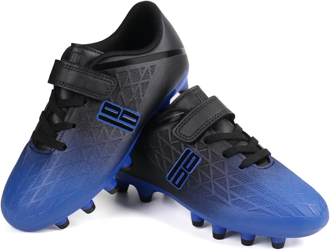 brooman Kids Firm Ground Soccer Cleats Boys Girls Athletic Outdoor Football Shoes