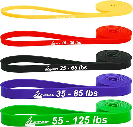 LEZER Resistance Bands - Pull Up Bands for Home Gym Fitness, Stretching, Physical Therapy & Training - Includes Instruction-FlexoryFit