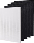 115115 Replacement Filters A Size 21, Compatible for Winix PlasmaWave 5300-2, C535, 6300, 5300, 6300-2, P300, AM90, 9000, 5000, 5000B, C909, 9800, 1 True HEPA Filter + 4 Carbon Pre-Filters