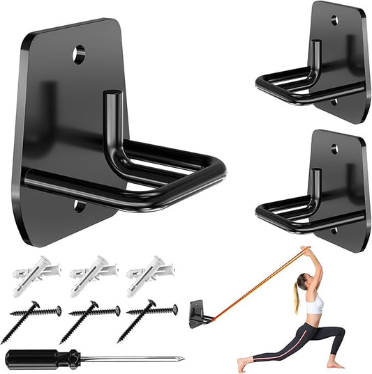 Resistance Band Wall Anchor, Squats Workout Equipment, 3PCS Resistance Band Anchor Mount System, Arm Workout at Home Fitness Equipment, Home Gym Wall Anchor for Strength Training, Physical Therapy-FlexoryFit