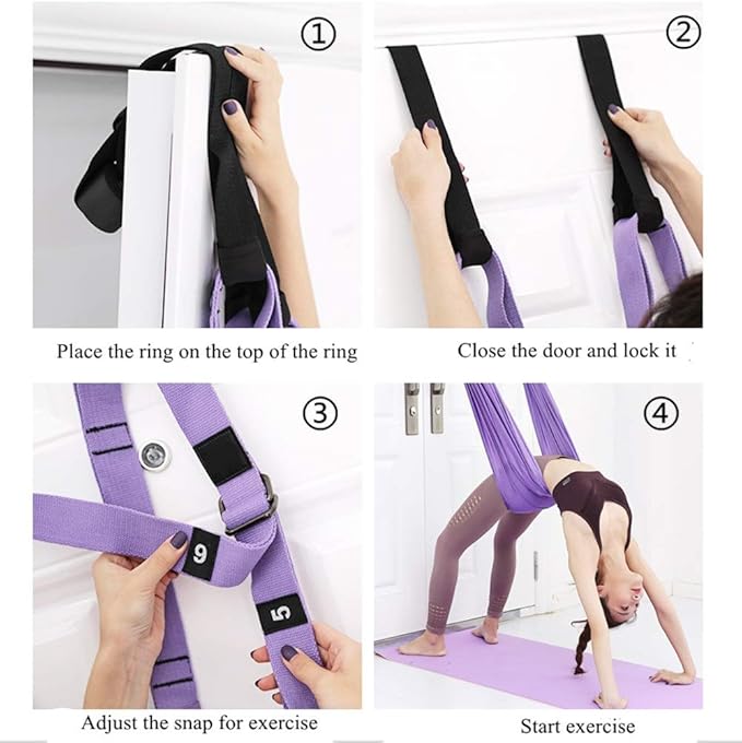 TOCO FREIDO Waist Back Leg Stretch Strap/Yoga Fitness Band, Leg Stretching Assist Trainer, Yoga Stretcher, Back Bend Split Inversion Strap for Fitness, Dance, Ballet, Gymnastics-FlexoryFit