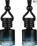Domensi 70 Pieces Hanging Car Diffuser Air Freshener Bottle Bulk Empty Glass Refillable Perfume Bottles Oil Diffuser Aromatherapy Pendant for Auto Interior Ornaments Decor (Black)