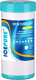 ICEPURE 5 Micron 10" x 4.5" RFN10BB-SZ Whole House Iron & Manganese Reduce Water Filter Replacement for FM15B, WD-WF10F, RFFE10-BB, 10-Inch, 1 Pack