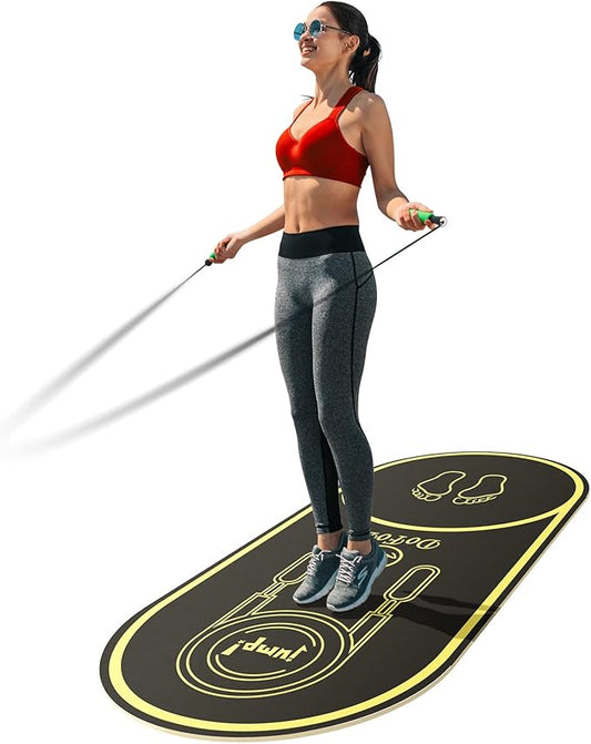 Jump Rope Mat 63"x27" Exercise Fitness, Non-Slip Indoor Outdoor Crossrope Mat, 6mm Thick High-Density Workout Jumping Pad for Home Gym Flooring and Concrete-FlexoryFit