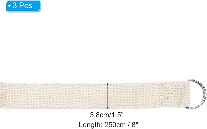 PATIKIL Yoga Strap for Stretching Cotton Yoga Belt with Adjustable Metal D-Ring Buckle Stretch Band for Fitness Pilates-FlexoryFit
