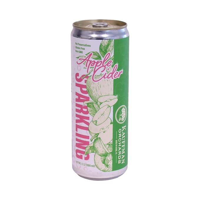 Kauffman Orchards Sparkling Apple Cider, 12 oz. Can (Pack of 6)-FlexoryFit