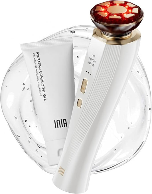 INIA 3-in-1 Red Light Therapy for Face and Neck Facial Massager True Beauty Glow Device, Lifting & Firming Skincare Tool-FlexoryFit