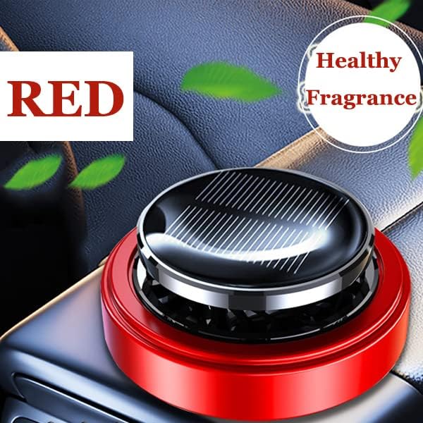 Solar Energy Powered Air Freshener Natural Essential Oil Diffuser Car Perfume Scent Fragrance Purifier Rotating Relieve Fatigue Aromatherapy for Home Office Car Decoration Gifts