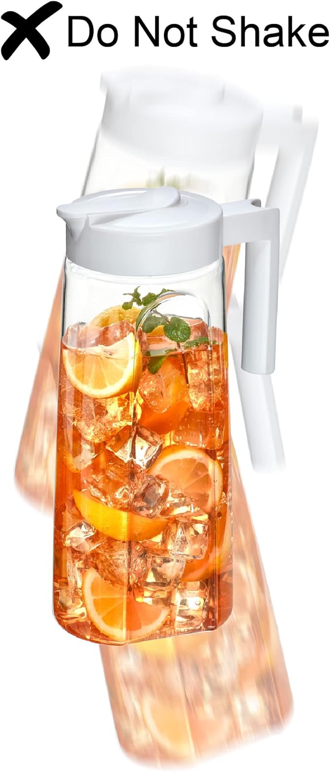Amazing Abby - Slim Mini - 2-Pack Tritan Pitcher (48 oz), Unbreakable Plastic Water Pitcher with Lid, BPA-Free, Heat-Resistant, Dishwasher-Safe, Great for Both Iced and Hot Drinks, Black