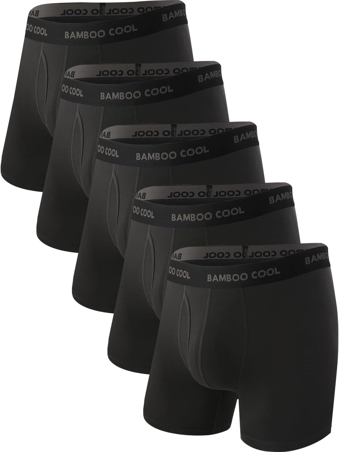 BAMBOO COOL Men's Ultra ComfortSoft Underwear, Moisture Wicking & Breathable No Ride Up Boxer Briefs with Fly, Multipack