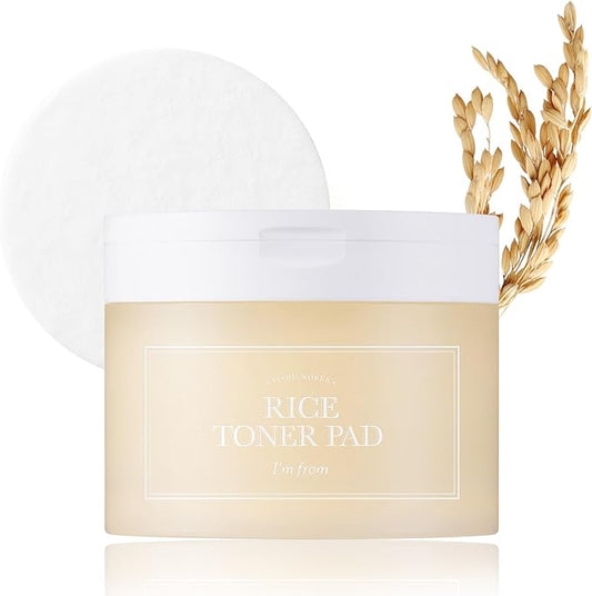 I'm from Rice Toner Pads 140ml, 60 Sheets, Triple-Layered Pads, Rice Extract from Korea, for Dry and Rough Skin-FlexoryFit
