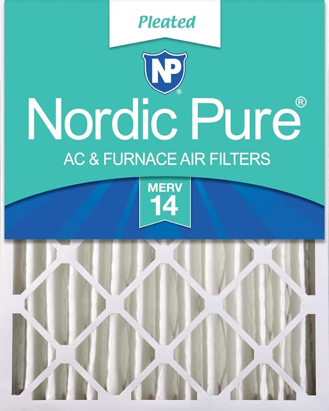 Nordic Pure 16x25x4 (15_1/2 x 24_1/2 x 3_5/8) Pleated MERV 14 Air Filter 1 Pack