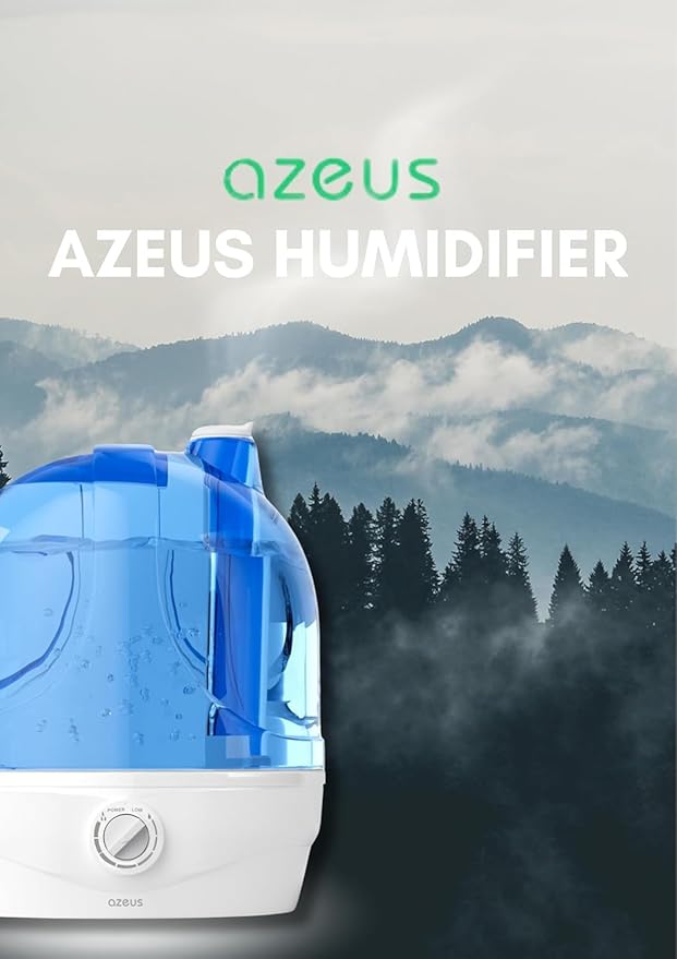 Humidifiers for Bedroom, 2.8L Ultrasonic Cool Mist Humidifiers for Home Baby Nursery & Plants, Quiet Top Fill Air Humidifier Lasts Up to 30 Hours, Auto Shut-Off (BPA-Free)