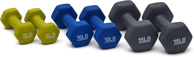 Amazon Basics Neoprene Dumbbell Hand Weights for Exercise and Muscle Toning-FlexoryFit