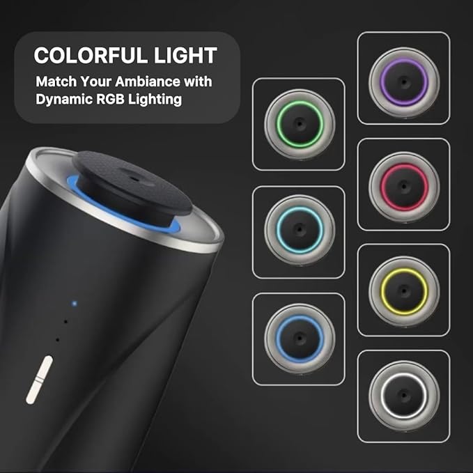 Smart Oil Diffuser – 2-in-1 for Car & Home, Waterless & Natural Aromatherapy, Auto-On Vibration Sensor, Quiet, USB-C Rechargeable, 2000mAh Battery