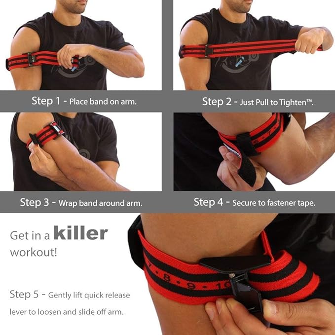 Bands Blood Flow Restriction Bands for Arms Legs & Glutes Extra Wide 2" Straps for Occlusion Training Quick-Release Elastic Strap Ideal for Muscle Growth Without Heavy Weights-FlexoryFit