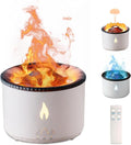 Volcano Humidifier Flame Aroma Diffuser: 300ml Aromatherapy Humidifier Jellyfish/Flame 2 Mist Mode Air Humidifier Remote Control Super Quiet Oil Cold Mist Diffuser for Gym(Double Color Flame)